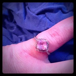 10k strawberry gold pink sapphire diamond ring